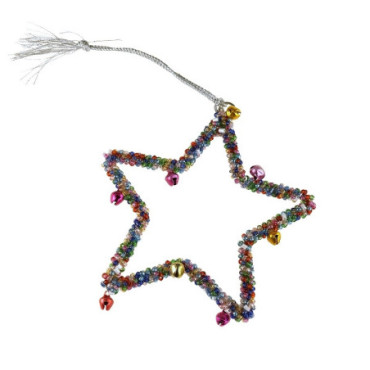 Pendentif étoile avec perles multicolore