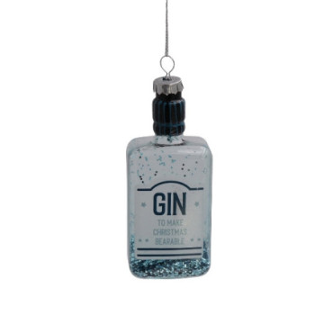 Suspension verre Gin Bottle bleu