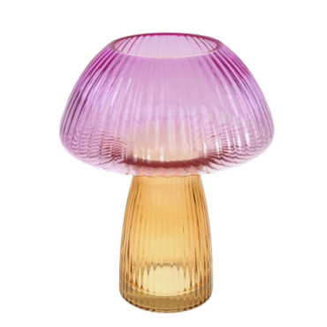 Vase champignon rose orange