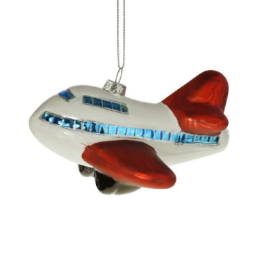 Pendentif en verre Avion blanc