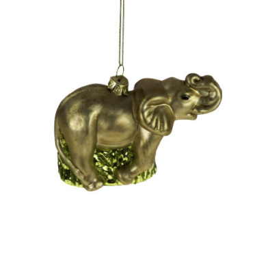 Pendentif en verre éléphant gris