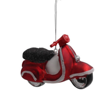 Pendentif en verre Moped rouge