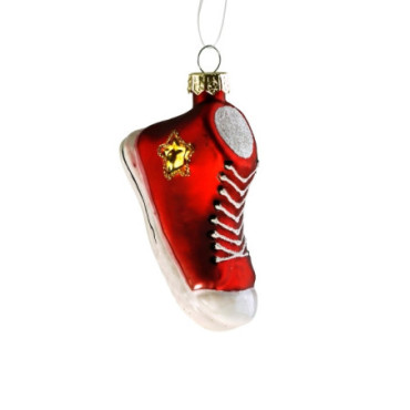 Pendentif en verre Sneaker rouge