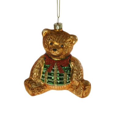 Pendentif en verre Teddy brun