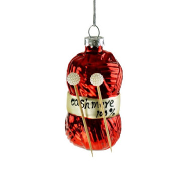 Pendentif en verre Tricot rouge