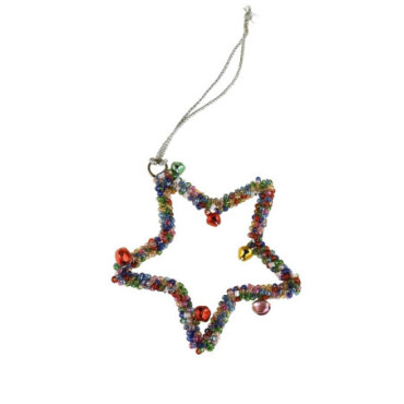 Pendentif étoile avec perles multicolore