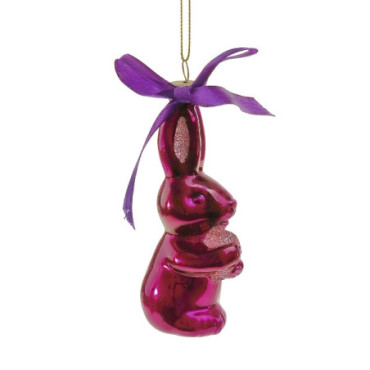 Lapin en verre Hopper lilas