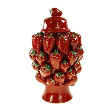 Vase à couvercle Fraise rouge