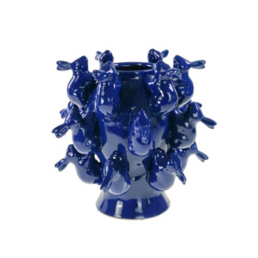 Vase avec Petit lapin bleu cobalt