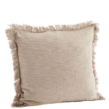 Housse de coussin avec franges