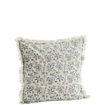 Housse de coussin imprimée à franges