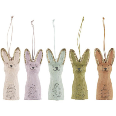 Lapin de Pâques 5 couleurs assorties