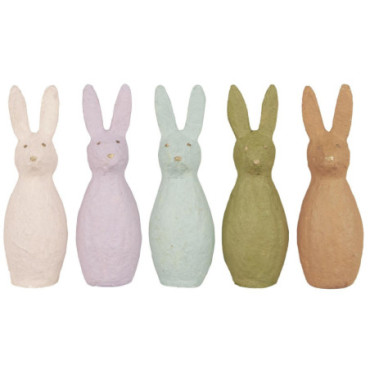 Lapin de Pâques 5 couleurs assorties debout