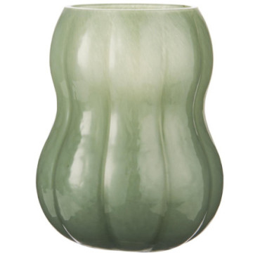 Vase à rainures Veneto verre uni coloré vert