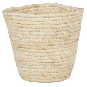 Panier cache-pot en jute évasé crème