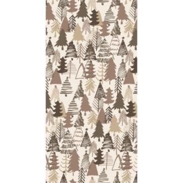 Serviette marron sapins de Noël 16 pièces