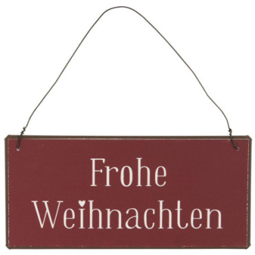 Plaque métallique Frohe Weihnachten