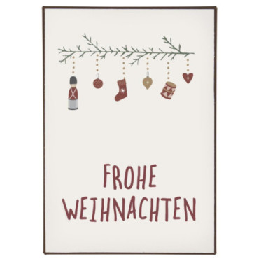 Plaque métallique Frohe Weihnachten