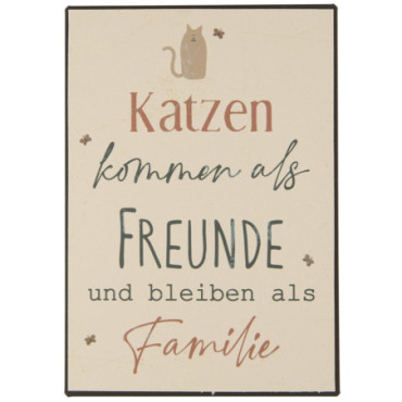 Plaque métallique Katzen kommen als Freunde