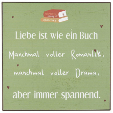 Plaque métallique Liebe ist wie ein Buch