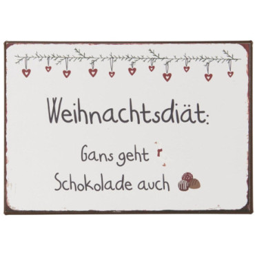 Plaque métallique Weihnachtsdiät