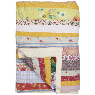 Plaid patchwork avec morceaux de tissu oblongs