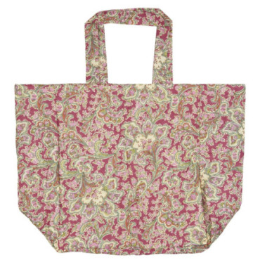 Sac matelassé framboise à motif cachemire