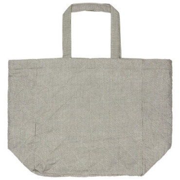 Sac matelassé rayures blanches et gris foncé