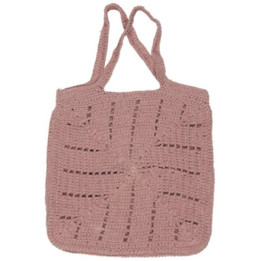 Sac au crochet corail amande