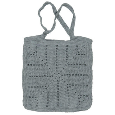 Sac au crochet bleu poussiéreux