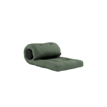 Matelas Wrap Vert Olive 1 Coussin Gris Foncé