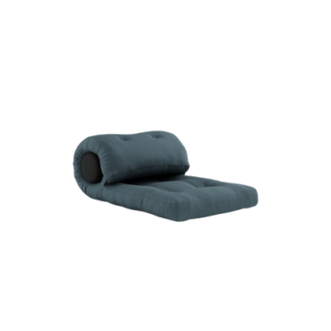 Matelas Wrap Bleu Pétrole 1 Coussin Gris Foncé