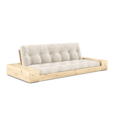 Futon Base Clear 2 Coffres Matelas Ivoire