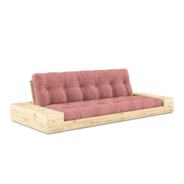 Futon Base Clear 2 Coffres Matelas Rose Sorbet