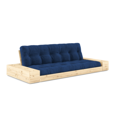 Futon Base Clear 2 Coffres Matelas Bleu Royal