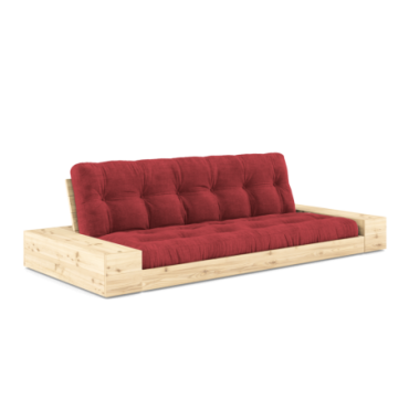 Futon Base Clear 2 Coffres Matelas Rouge Rubis