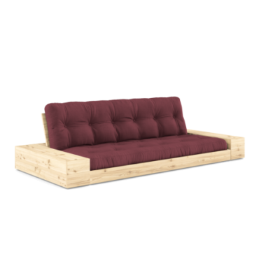 Futon Base Clear 2 Coffres Matelas Bordeaux