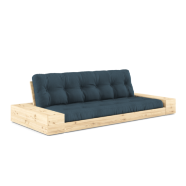 Futon Base Clear 2 Coffres Matelas Bleu Pétrole