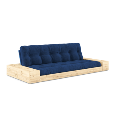 Futon Base Clear 2 Coffres Matelas Bleu Royal