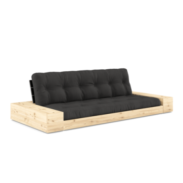 Sofa Base Black Night 2 Coffres Matelas Gris Foncé