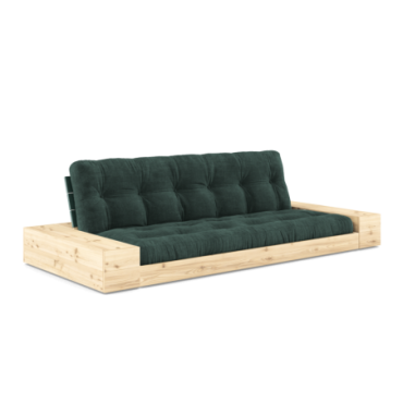 Futon Base Clear 2 Coffres Matelas Vert Algue