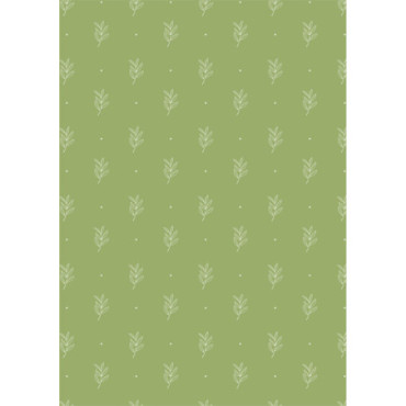 Rouleau de papier cadeau vert à motif de feuilles 52.5cm