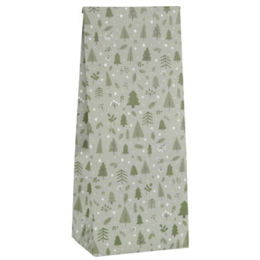 Sac en papier vert forêt de Noël 100 pcs 22.5cm