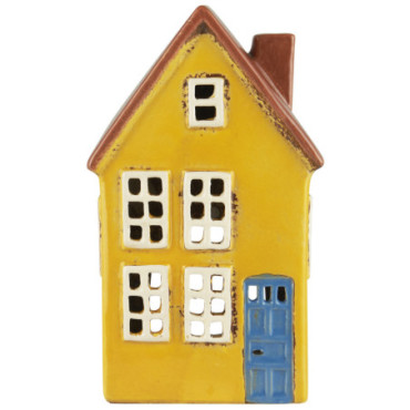 Maison bougie chauffe-plat Nyhavn porte bleue 19cm