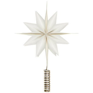 Étoile supérieure pour sapin de Noël blanc avec support couleur laiton Stella