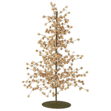 Arbre de Noël debout avec perles en bois fait à la main 24cm