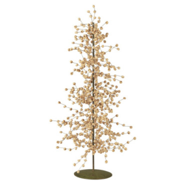 Arbre de Noël debout avec perles en bois fait à la main 30cm