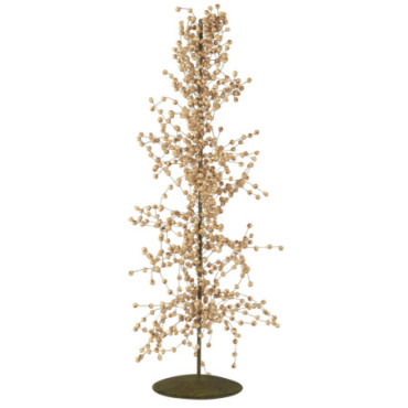 Arbre de Noël debout avec perles en bois fait à la main 42cm