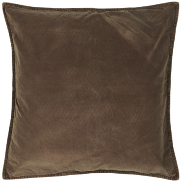 Housse de coussin velours chocolat