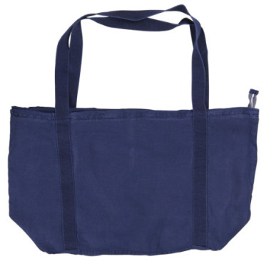 Sac avec zip et poche intérieure indigo lin coton